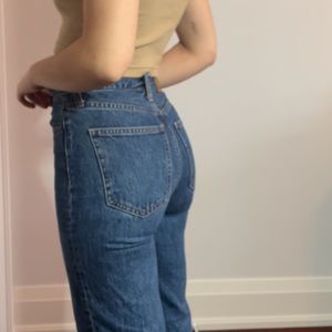 Aritzia Denim Forum high-rise dark wash Farrah jeans